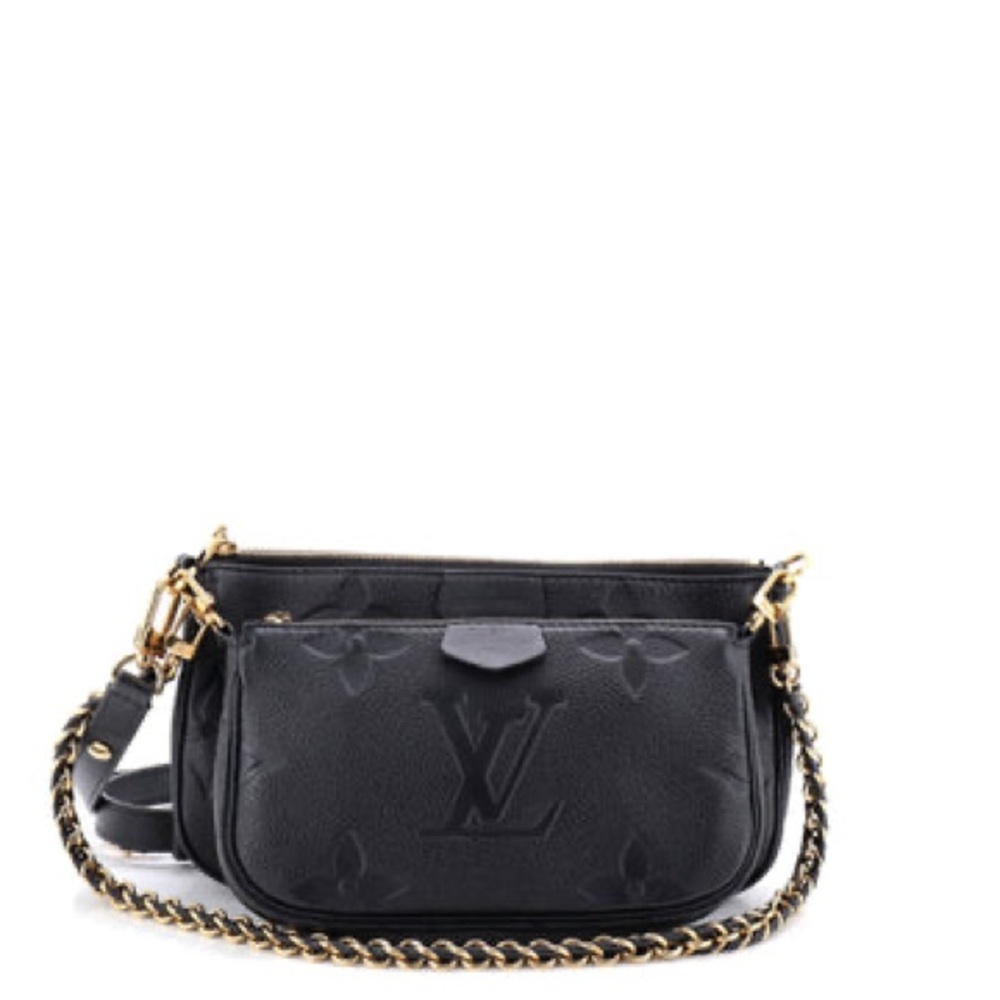 Louis Vuitton Black Crossbody Bag with Gold Accents